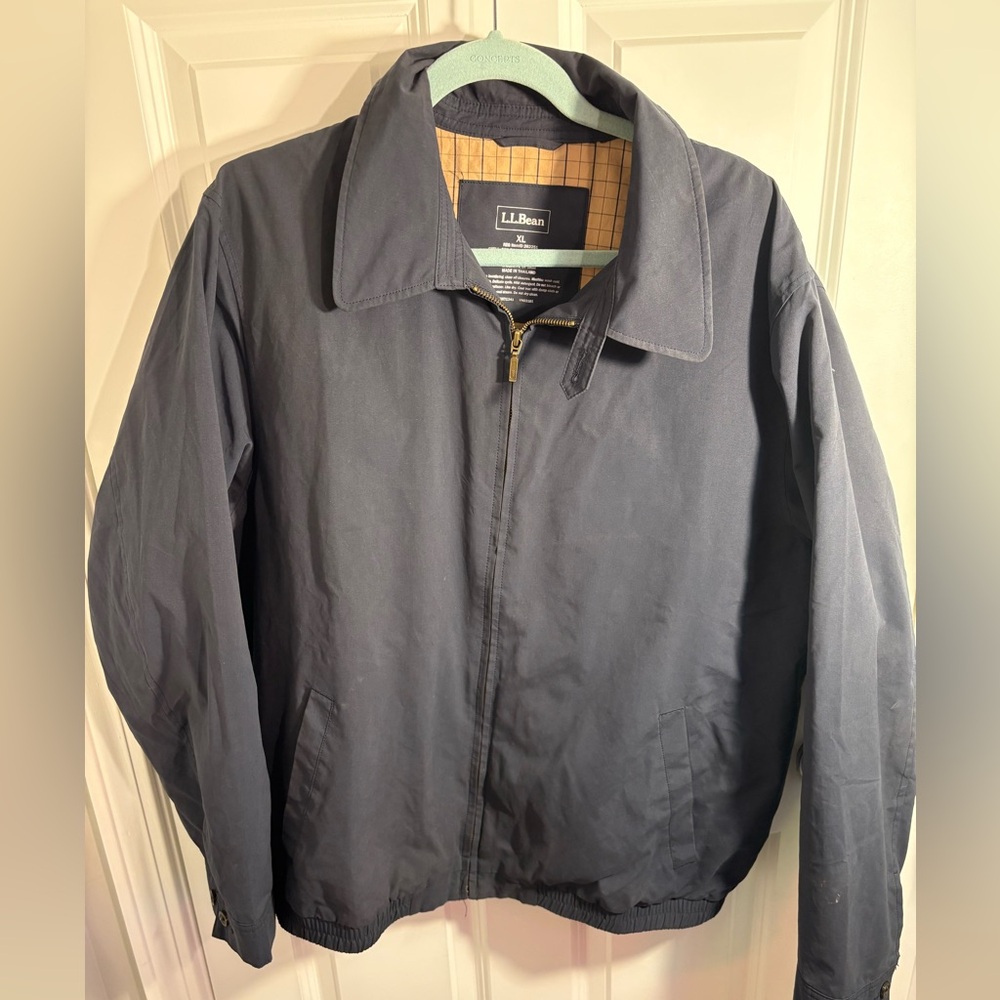 LL BEAN Men's Coat Jacket Navy Blue Size XL Cottagecore Fall